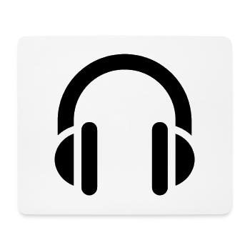 Musique et rythme, casque audio, logo écouteurs - Tapis de souris (format paysage) - blanc - Devant