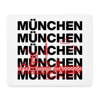 MÜNCHEN SKYLINE, MÜNCHENLIEBE ISARLOVE - Mousepad (Querformat) - Weiß - Vorne