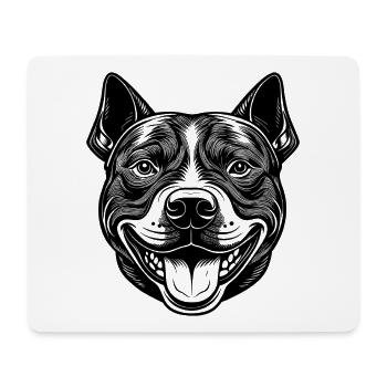 American pitbull head - Mouse Pad (horizontal) - white - Front