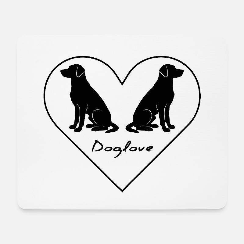 Hundeliebe, Hundelogo - Mousepad (Querformat) - Weiß
