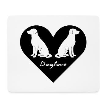 Amour du chien, logo du chien, silhouette - Tapis de souris (format paysage) - blanc - Devant