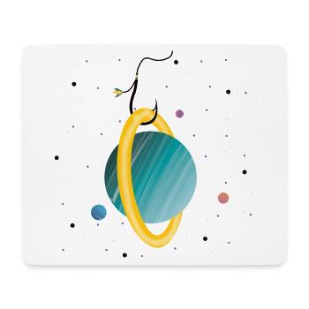 Planète accrochée (2/3) - Tapis de souris (format paysage) - blanc - Devant