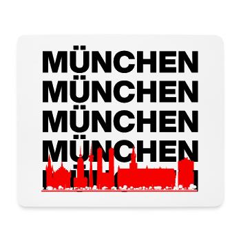 MÜNCHEN SKYLINE MUNICH ROTE STADT SERVUS - Mousepad (Querformat) - Weiß - Vorne