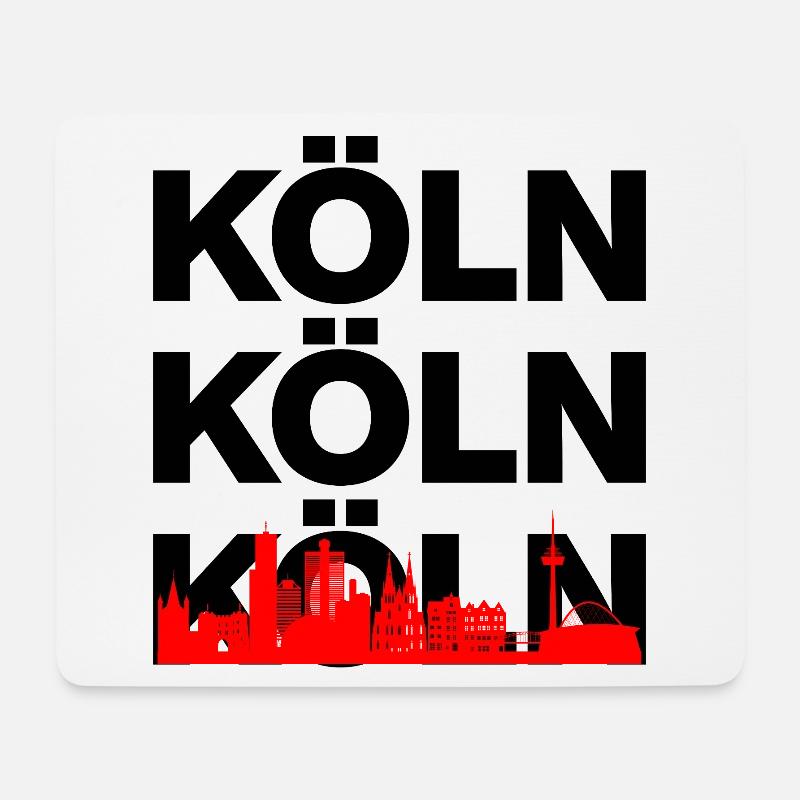 KÖLN SKYLINE – DOM POWER! - Mousepad (Querformat) - Weiß
