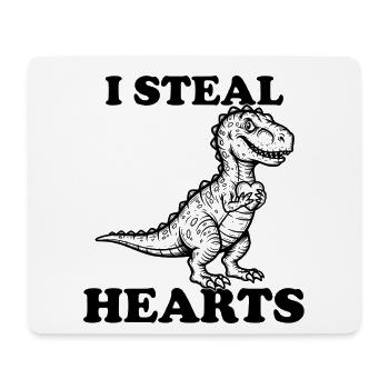 I Steal Hearts – Funny Dinosaur Saying - Mouse Pad (horizontal) - white - Front
