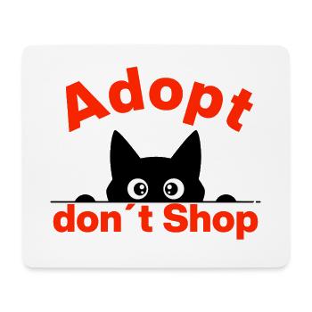 ADOPTIEREN, NICHT KAUFEN – KATZENLIEBE CATLOVER - Mousepad (Querformat) - Weiß - Vorne