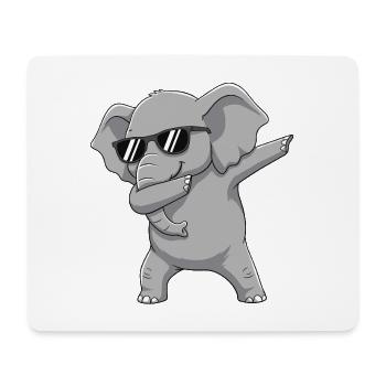 Cool Dabbing Elephant Sonnenbrille Cartoon-Kunst - Mousepad (Querformat) - Weiß - Vorne
