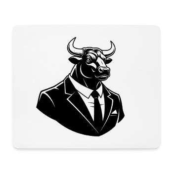 Bull in a Suit – Business Animal Motif - Mouse Pad (horizontal) - white - Front