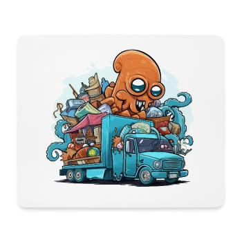 Colorful Octopus Garbage Truck - Mouse Pad (horizontal) - white - Front
