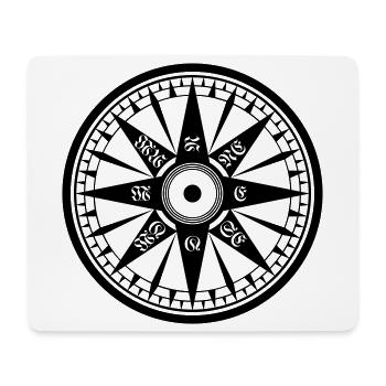 Kompass / Compass – Windrose, Schiffskompass - Mousepad (Querformat) - Weiß - Vorne