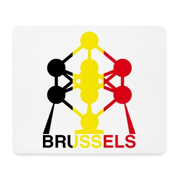 Atomium Brussels – Belgian Flag Colors Icon - Tapis de souris (format paysage) - blanc - Devant