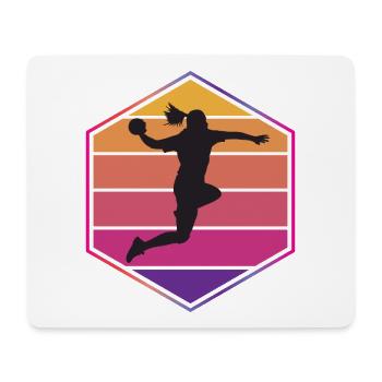 Handball Frau Silhouette - Mousepad (Querformat) - Weiß - Vorne