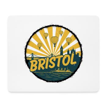 Bristol City Skyline Vintage Badge Art - Mouse Pad (horizontal) - white - Front