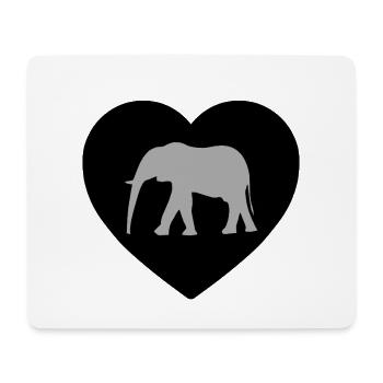 Éléphant - Tapis de souris (format paysage) - blanc - Devant