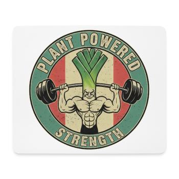 Strong Leek Weightlifting Design Fitness Vegan - Tapis de souris (format paysage) - blanc - Devant