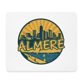 Almere City Skyline Vintage Retro-Abzeichen - Mousepad (Querformat) - Weiß - Vorne