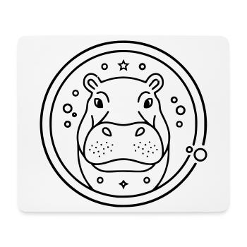 Nilpferd Sternenhimmel Kreis Outline - Mousepad (Querformat) - Weiß - Vorne