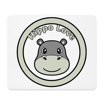 Hippo Love Hippo Logo Badge - Tapis de souris (format paysage) - blanc - Devant