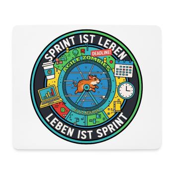 Le sprint, c’est la vie : des zombies agiles dans la roue des hamsters - Tapis de souris (format paysage) - blanc - Devant