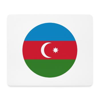 Azerbaijan round flag - Mouse Pad (horizontal) - white - Front
