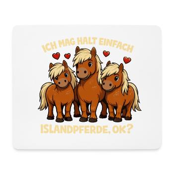 Islandpferde Liebhaber Statement Motiv - Mousepad (Querformat) - Weiß - Vorne