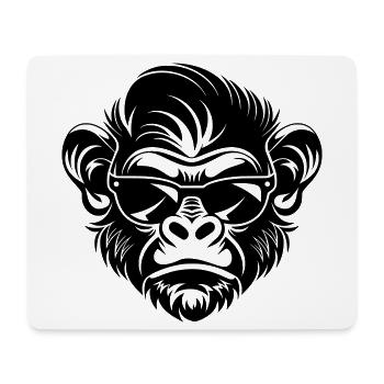 Cool Monkey Head with Sunglasses - Mouse Pad (horizontal) - white - Front