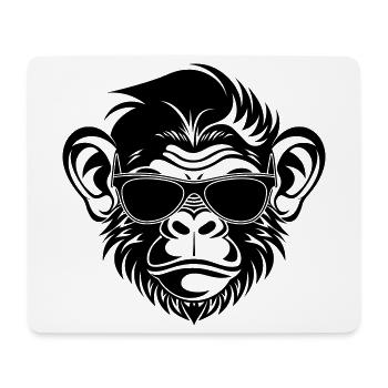 Tête de singe cool avec lunettes de soleil - Tapis de souris (format paysage) - blanc - Devant