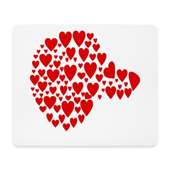 Dackel Hunde - Kopf Herz - Mousepad (Querformat) - Weiß - Vorne