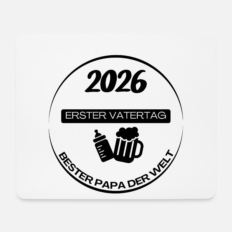 Erster Vatertag – Shirt für Papa & Kind - Mousepad (Querformat) - Weiß