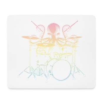 Drums Drummer Squid - Mouse Pad (horizontal) - white - Front