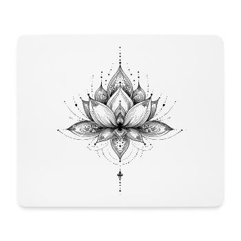 Minimalistische Mandala Lotus, Ruhe und Harmonie - Mousepad (Querformat) - Weiß - Vorne