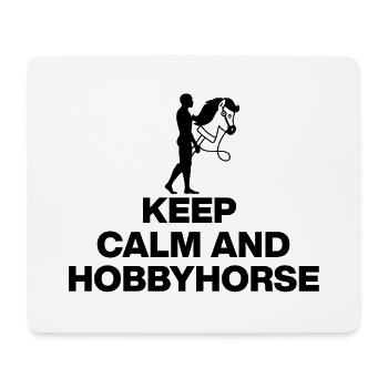 KEEP CALM AND HOBBYHORSE! HOBBYHORSING - Mouse Pad (horizontal) - white - Front