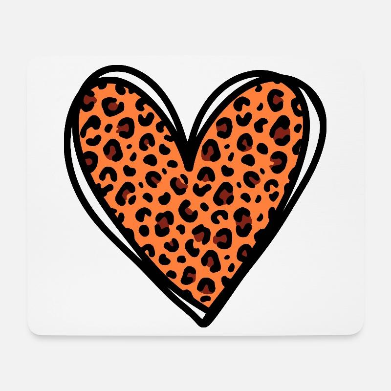 Valentinstag Herzmotiv im Leopardenmuster - Mousepad (Querformat) - Weiß