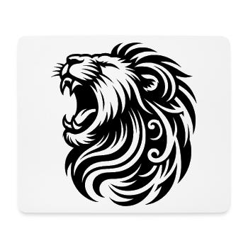 Lion rugissant avec une crinière et des dents élégantes - Tapis de souris (format paysage) - blanc - Devant