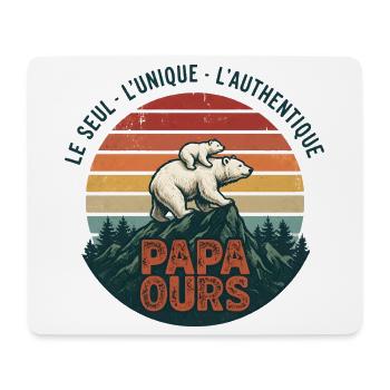Papa Ours Montagne Retro Soleil - Tapis de souris (format paysage) - blanc - Devant