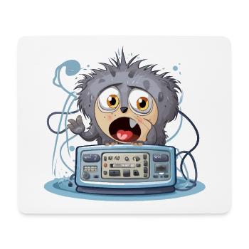 Cuddly Monster Boombox - Mouse Pad (horizontal) - white - Front