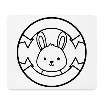 Badge du logo du petit lapin Mignon - Tapis de souris (format paysage) - blanc - Devant
