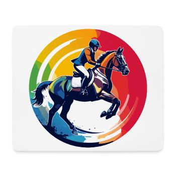 Rainbow Show Jumping Horse Show Jumping Motif - Mouse Pad (horizontal) - white - Front