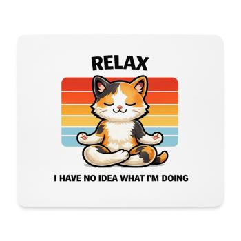 Relax Katze Meditative Chill - Mousepad (Querformat) - Weiß - Vorne