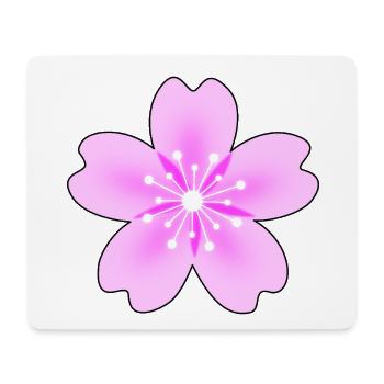 Fleur rose avec des rayons néon - Tapis de souris (format paysage) - blanc - Devant