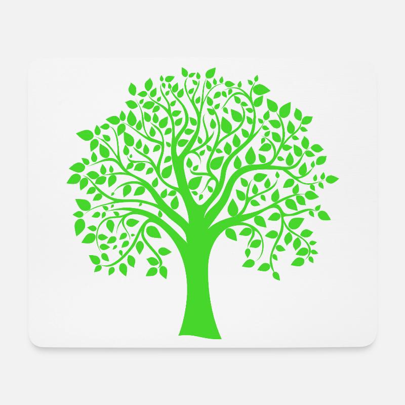 Icon Green Jumbo Tree Print Silhouette - Mousepad (Querformat) - Weiß