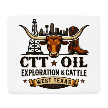 Longhorn West Texas Vintage CTT Oil Exploration - Mouse Pad (horizontal) - white - Front