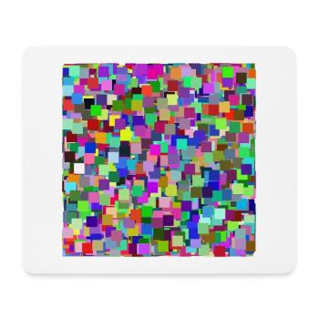 Bunte Quadrate - Mousepad (Querformat) - Weiß - Vorne