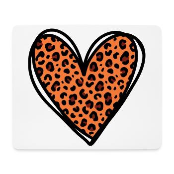 Leo Heart - Trendy Animal Print Fashion Design - Mouse Pad (horizontal) - white - Front