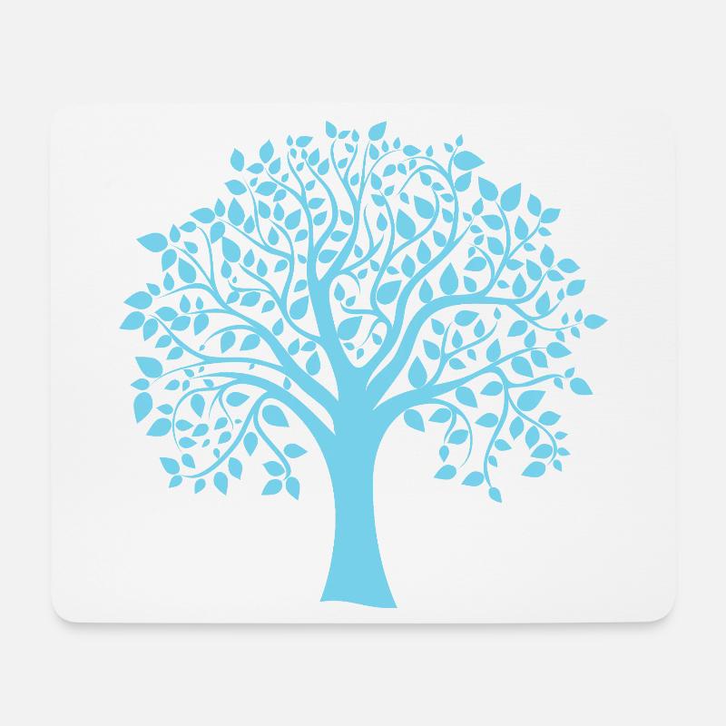 Icon Blue Jumbo Tree Print Silhouette - Mousepad (Querformat) - Weiß