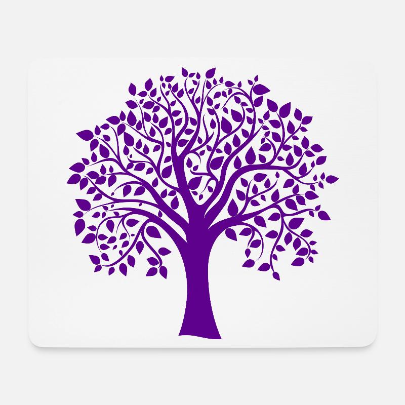Grundsilhouette mit lila Jumbo-Baummuster - Mousepad (Querformat) - Weiß