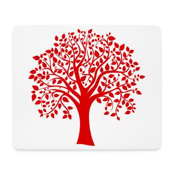 Rote Jumbo-Baum-Print-Silhouette - Mousepad (Querformat) - Weiß - Vorne
