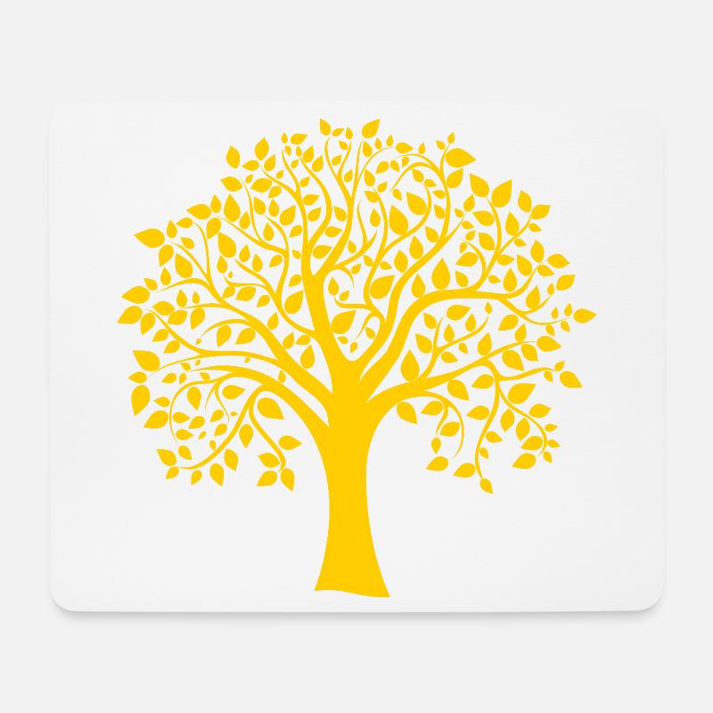 Grund: Gelber Jumbo-Baum-Print-Schatten - Mousepad (Querformat) - Weiß