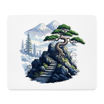 Escalier de montagne vers Pines - Tapis de souris (format paysage) - blanc - Devant