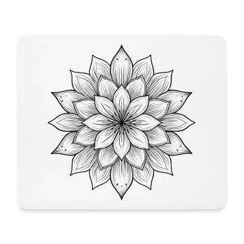 Flower mandala with fine petals, calm and harmony - Mouse Pad (horizontal) - white - Front